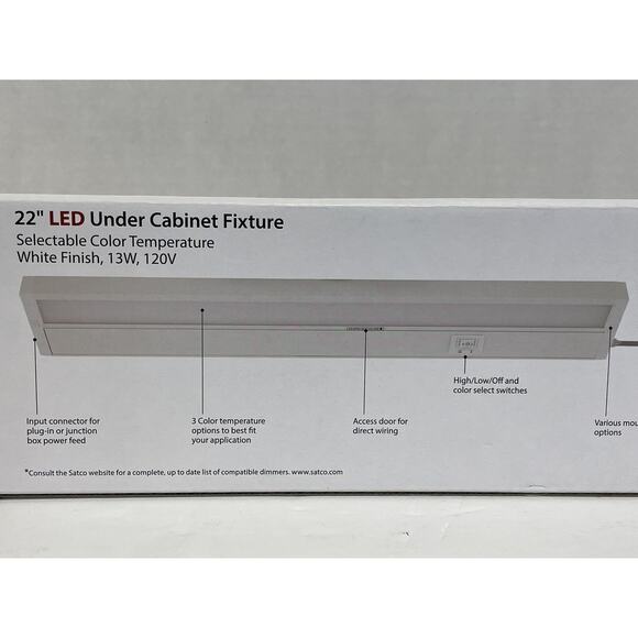 Nuvo Lighting 63-503 22″ LED Under Cabinet Light 13W CCT-Selectable White NIB - Picture 9 of 13